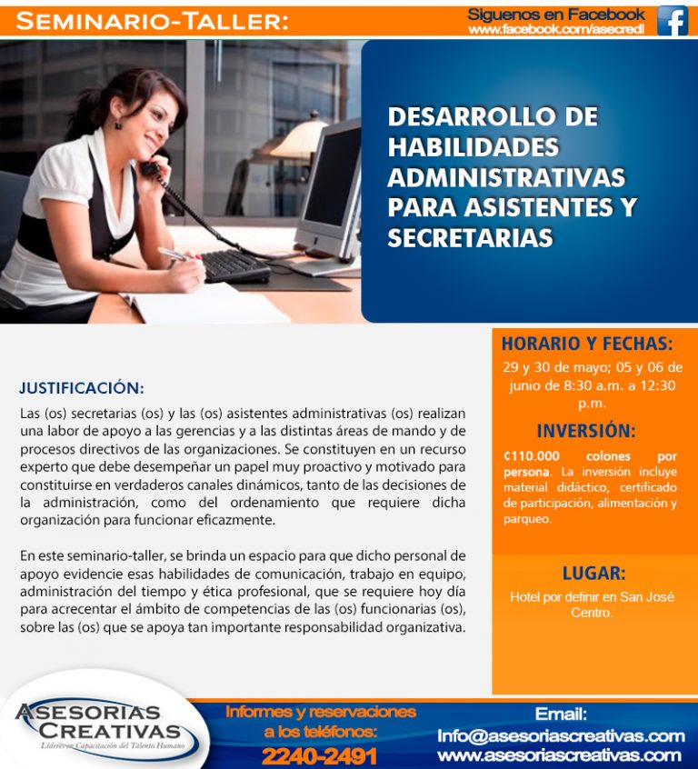 Administrativas Para Asistentes Y Secretarias Asesorías Creativas En Desarrollo Integral Sa 0862